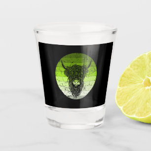 Verre A Shot Scottish Highland Cattle Retro