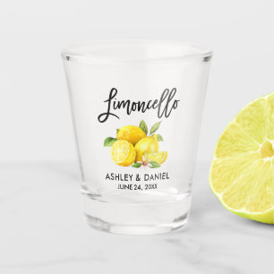Verre A Shot Script de brosse Aquarelle Lemons Mariage Limoncel