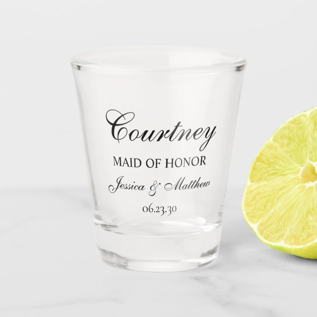 Verre A Shot Script de Témoin de Mariage Personnalisé (Devant)