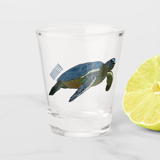 Verre A Shot Sea turtle cartoon (Devant)