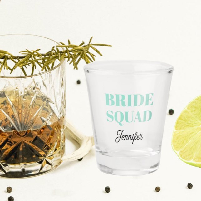 Verre A Shot Seafoam Wedding Bride Squad Personalized (In Situ)