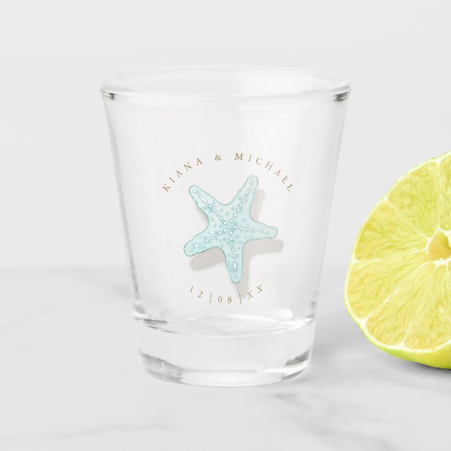 Verre A Shot Seam Beach Wedding Starfish ID837 (Devant)