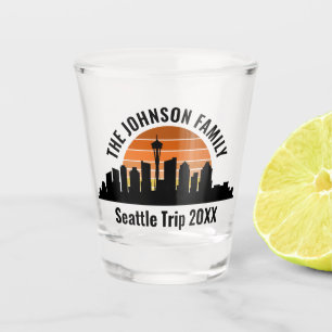 Verre A Shot Seattle Skyline Coucher de soleil sur mesure vacan