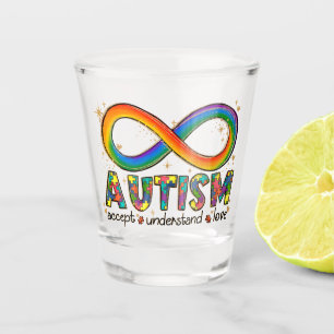 Verre A Shot Sensibilisation sur l'autisme Accepter, Amour, Com