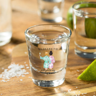 Verre A Shot Serez-vous mon cadeau de proposition de servante d