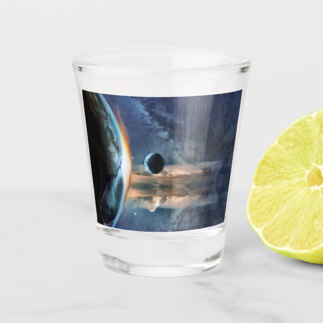 Verre A Shot Serviette Space Beach (Devant)