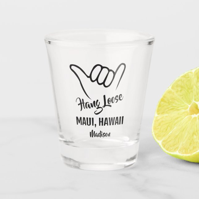 Verre A Shot Shaka du nom et de l'emplacement personnalisés (Devant)
