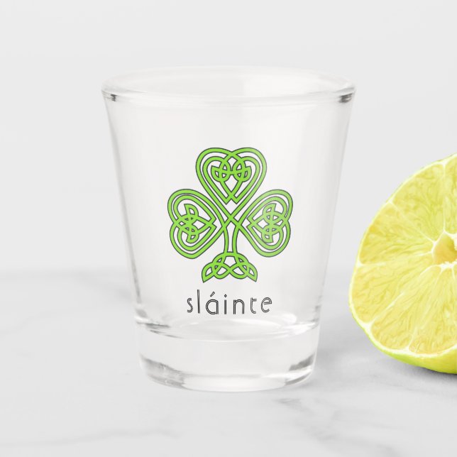Verre A Shot Shamrock celte Sainte Vert Saint Patrick (Devant)