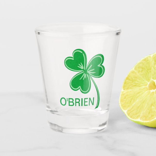Verre A Shot Shamrock de la Saint Patrick Clover Personnalisé (Devant)