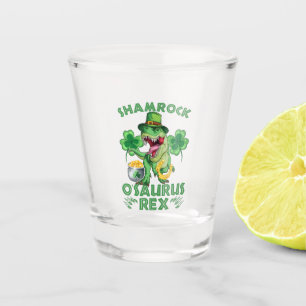 Verre A Shot Shamrock O'saurus Rex Saint Patrick's Day