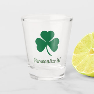 Verre A Shot Shamrock vert avec votre nom