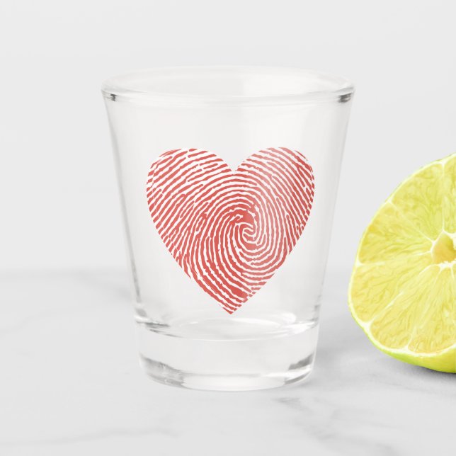 Verre A Shot Shot Glass Heart Fingerprint – Unique Love Print  (Devant)