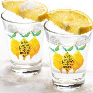 Verre A Shot Si la vie vous donne citrons drôle Citron aquarell