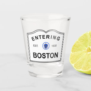Verre A Shot Signe entrant de Boston