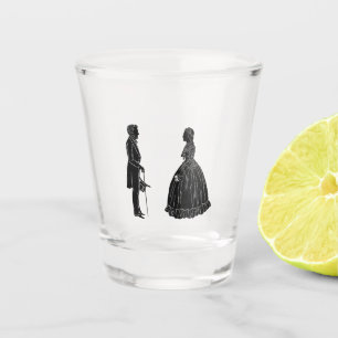 Verre A Shot silhouette d'abraham lincoln et de mary todd linco