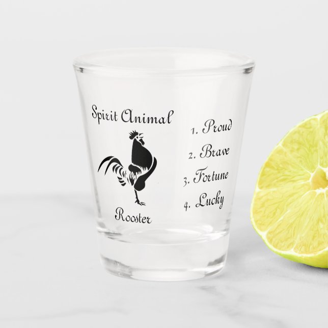 Verre A Shot Silhouette de coq animal Spirit Shot Glass (Devant)