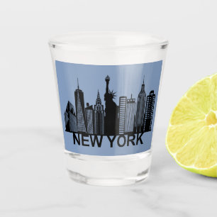Verre A Shot Silhouette de la ville de New York