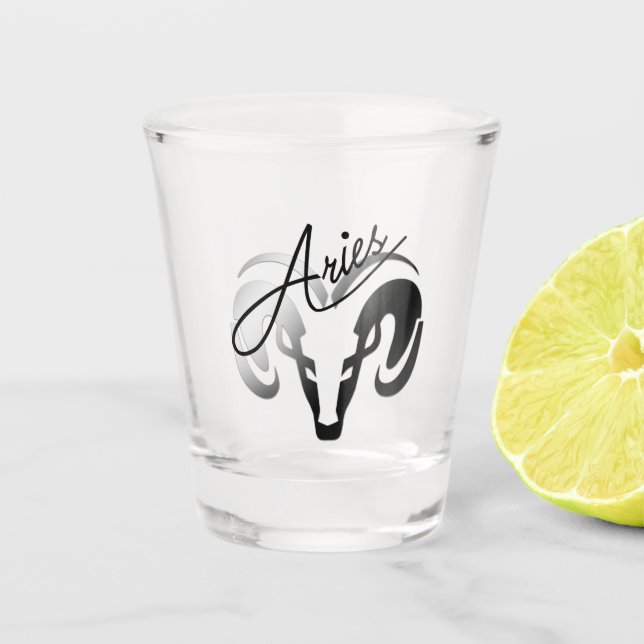 Verre A Shot Silver Aries le bélier Zodiac (Devant)