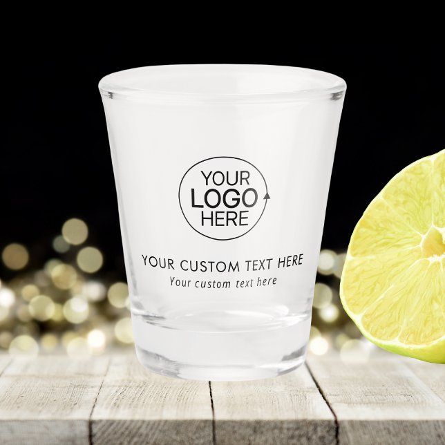 Verre A Shot Simple Ajouter votre logo Nettoyer la typographie (Simple Add Your Logo Clean Typography Shot Glass)