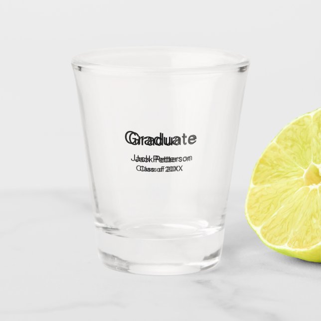 Verre A Shot simple diplôme minimal ajouter nom classe moderne (Devant)