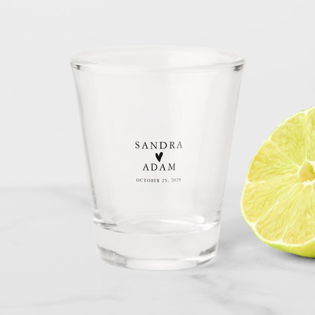 Verre A Shot Simple Elégant Mariage Personnalisé Faveur (Devant)
