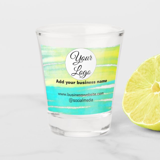 Verre A Shot simple et minimal ajouter votre logo/design BLUE Y (Devant)
