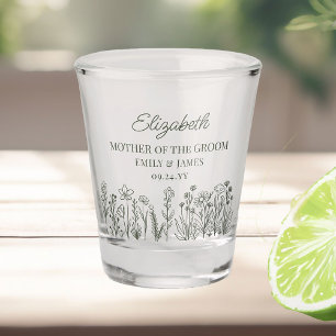 Verre A Shot Simple Fleurs de Fleur Sauvage Mariage