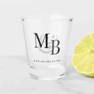 Verre A Shot Simple Monogramme Mariage
