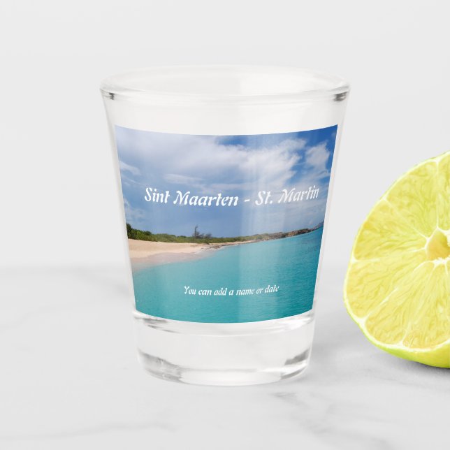 Verre A Shot Sint Maarten - Scène de la plage St Martin (Devant)