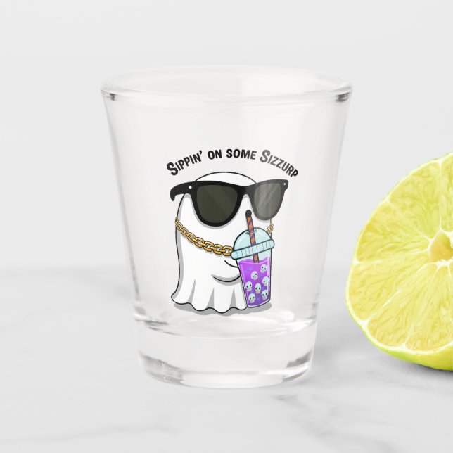 Verre A Shot Sizzurp Ghost Shot Glass – Funny Cute Ghost  (Devant)