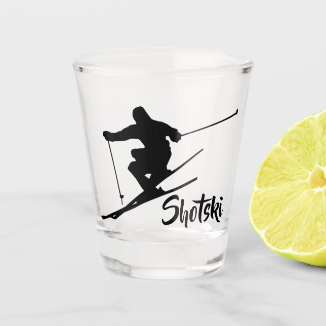 Verre A Shot Ski alpin votre texte (Devant)