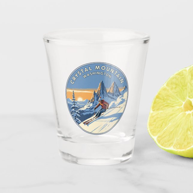 Verre A Shot Ski de Washington Crystal Mountain (Devant)