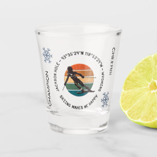 Verre A Shot Ski Jackson Hole, Wyoming - Femme Skier En Blanc