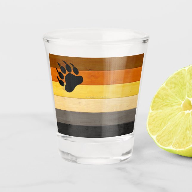 Verre A Shot SlipperyJoe's Bear Pride drapeau de la texture du  (Devant)