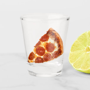 Verre A Shot SlipperyJoe's classique pepperoni pizza tranche fo