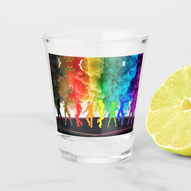 Verre A Shot SlipperyJoe's Dancing Pride Shadows cadeaux gay ar (Devant)