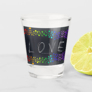 Verre A Shot SlipperyJoe's scribbled love word rainbow gradient