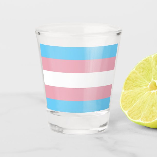 Verre A Shot SlipperyJoe's transgenre pride drapeau de la diver (Devant)