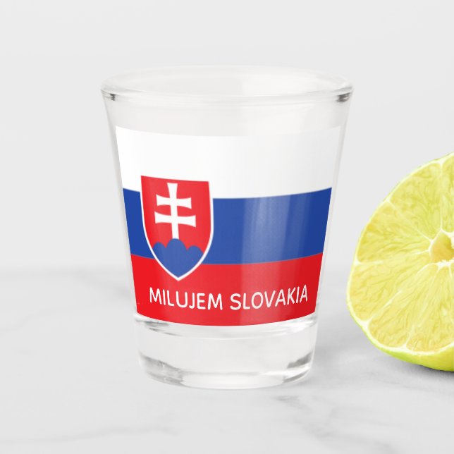 Verre A Shot Slovakia Slovakian Flag Emblem Europe (Devant)