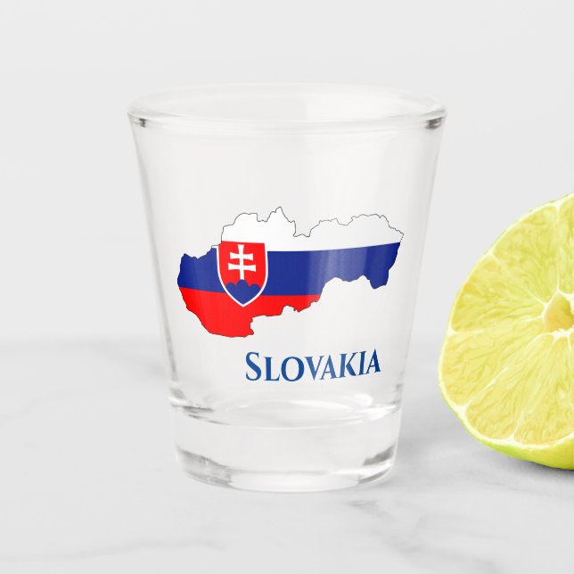 Verre A Shot Slovaquie Carte du drapeau slovaque (Devant)