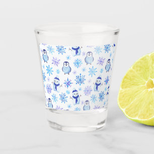 Verre A Shot Snowflakes, Snowmen et Pingouins de Noël