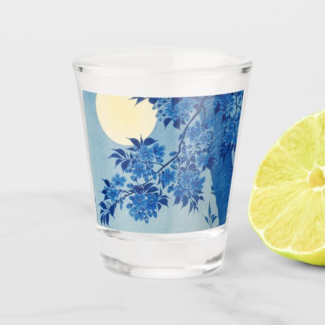 Verre A Shot Soirée Lune Arbre Bleu Lune (Devant)
