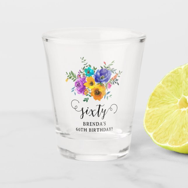Verre A Shot Soixante' Bright & Bold Floral 60e anniversaire (Devant)