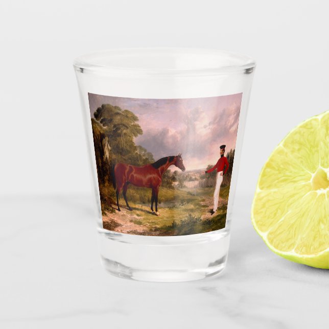 Verre A Shot Soldat avec un cheval d'officier (Devant)