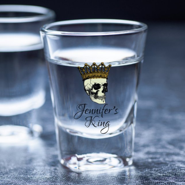 Verre A Shot Son Roi crâne avec Couronne d'or (Créateur téléchargé)
