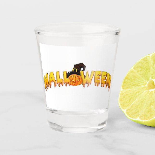 Verre A Shot Sorcière citrouille d'Halloween (Devant)