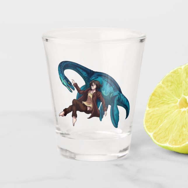 Verre A Shot Sous l'eau avec un Plesiosaure (Devant)