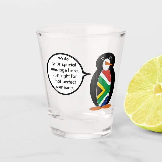 Verre A Shot South Africa Wildlife Penguin Personalized Gift (Devant)