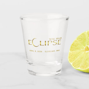 Verre A Shot souvenir commémoratif céleste doré d'Eclipse