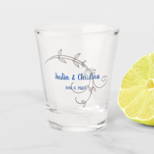 Verre A Shot Souvenir de mariage personnalisable Feuilles moder